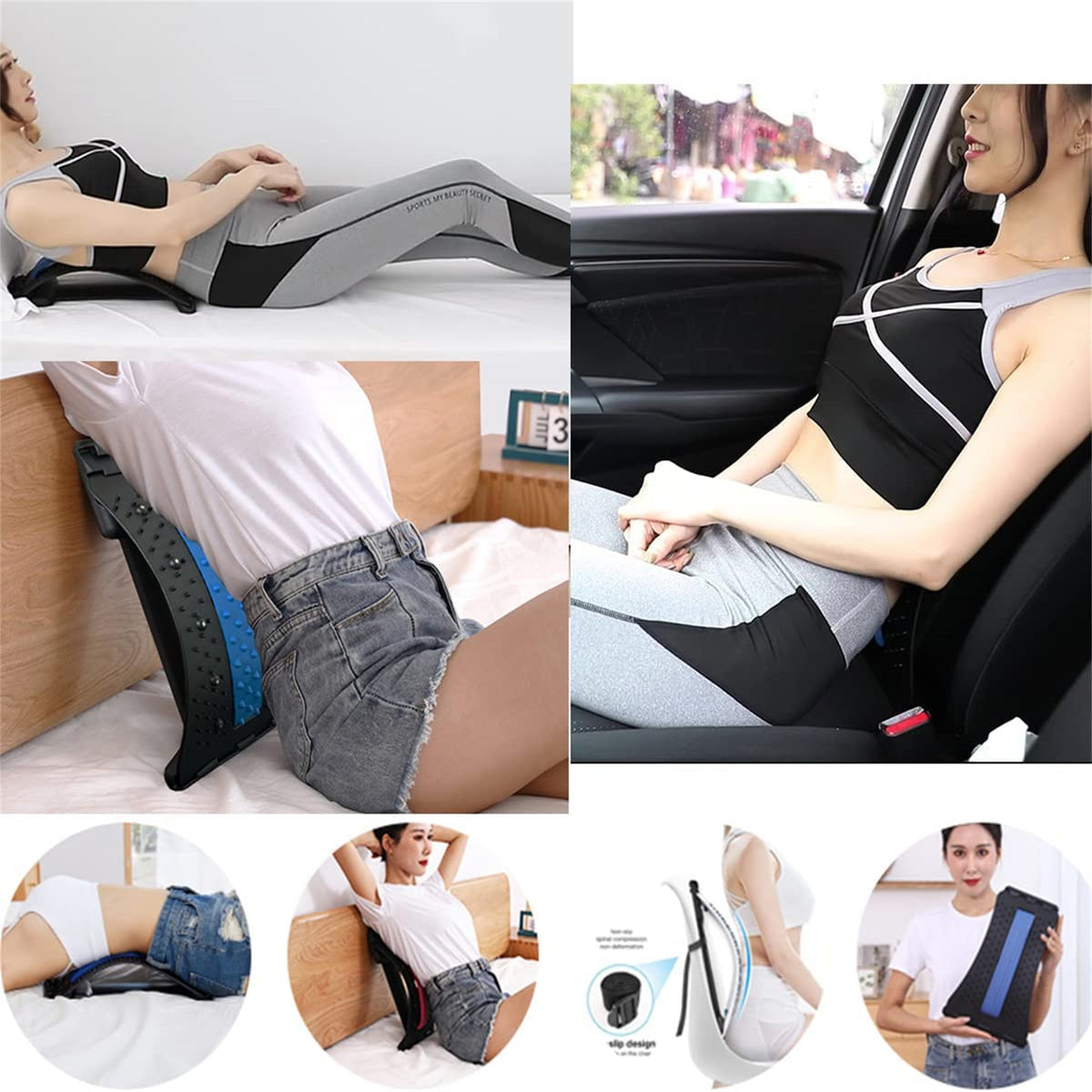 Back Cracker Lower Back Device With Magnet, Lumbar Support Spine Board For Herniated Disc, Sciatica, Scoliosis