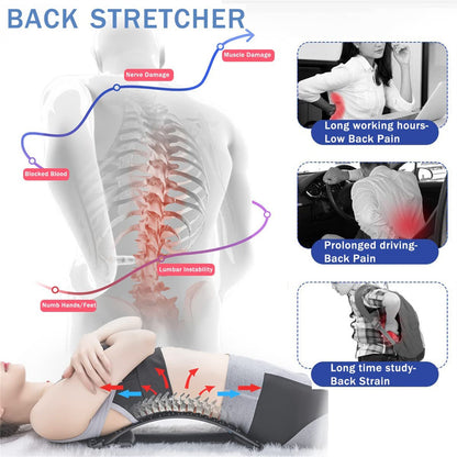 Back Cracker Lower Back Device With Magnet, Lumbar Support Spine Board For Herniated Disc, Sciatica, Scoliosis